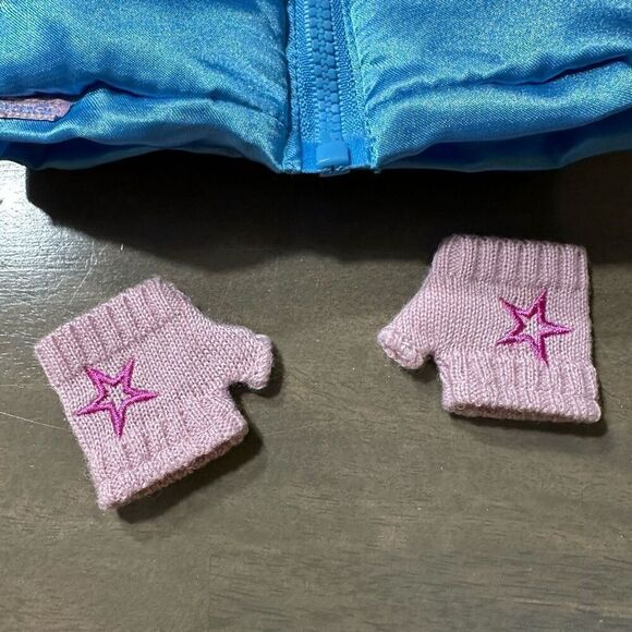 American Girl Blue Puff Jacket with Gloves - Picture 4 of 5